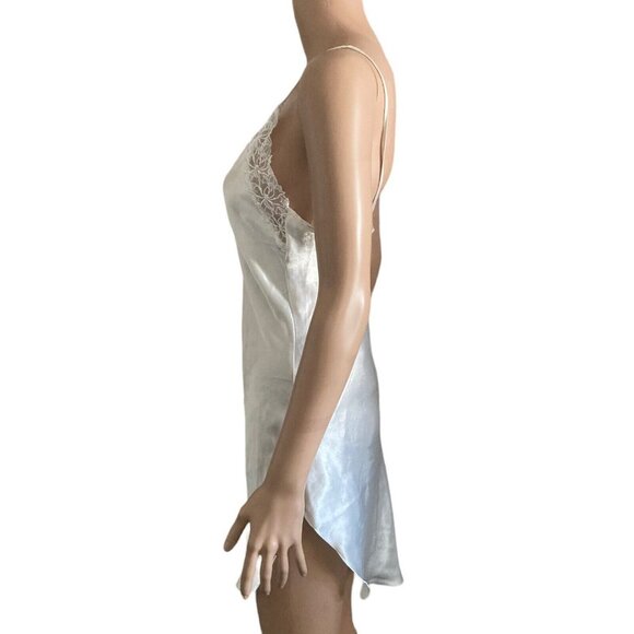 Vintage Satin Sweets Classic Slip Gown Womens Medium White Above Knee - Picture 6 of 8
